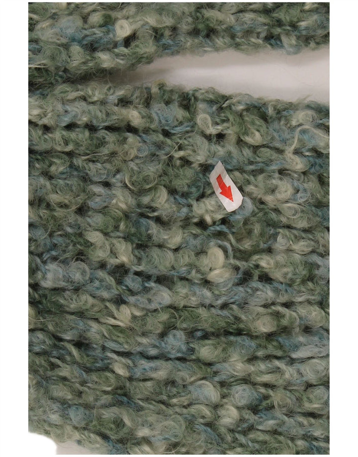 VINTAGE Femmes Longline Cardigan Pull UK 18 XL Vert