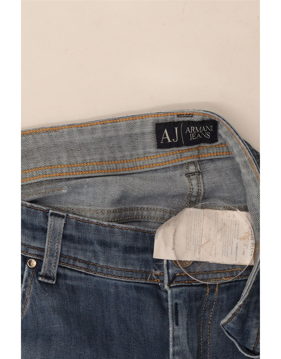 ARMANI Femme Jean Slim W31 L34 Bleu Coton