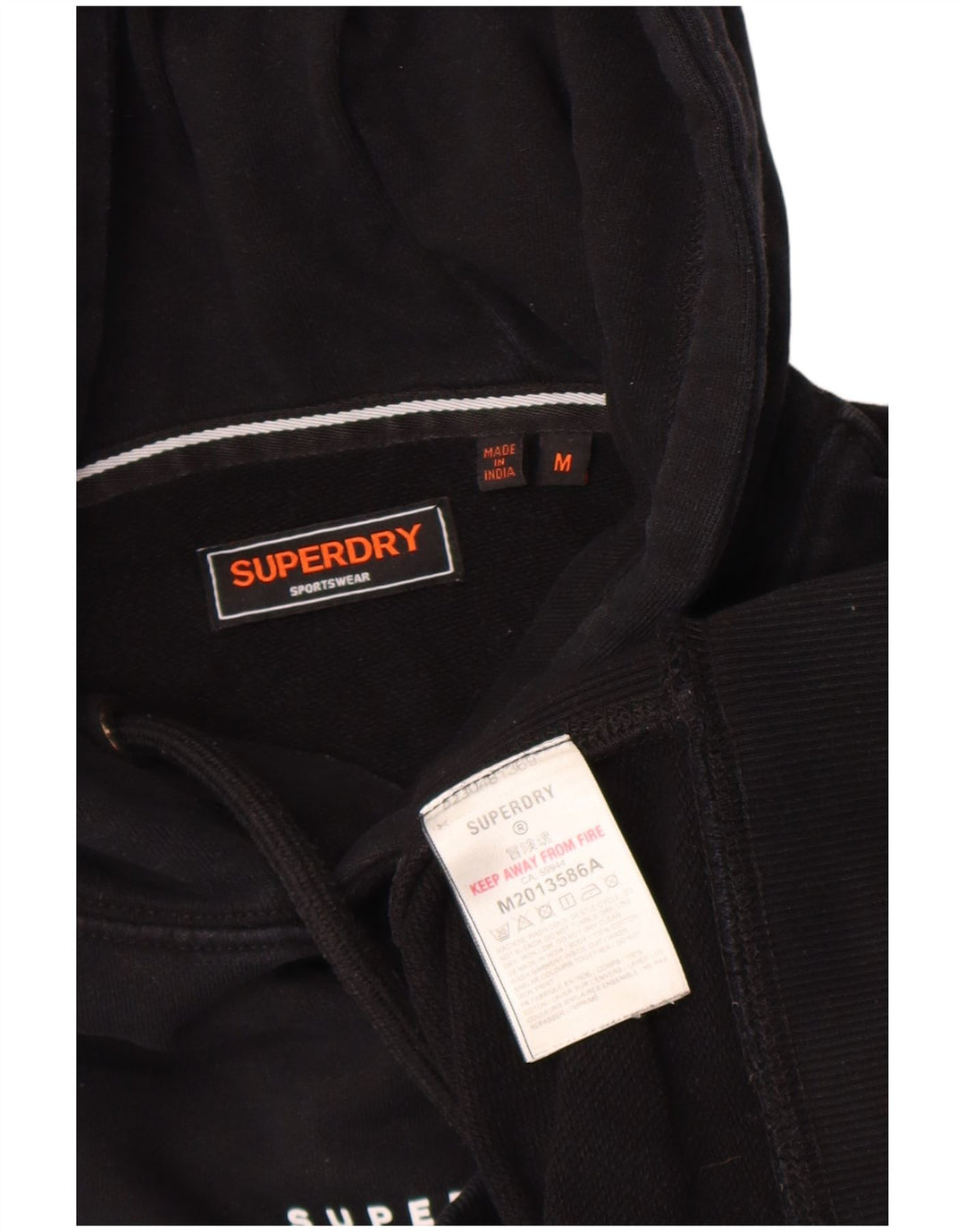 Superdry Pull à capuche en coton noir moyen pour homme