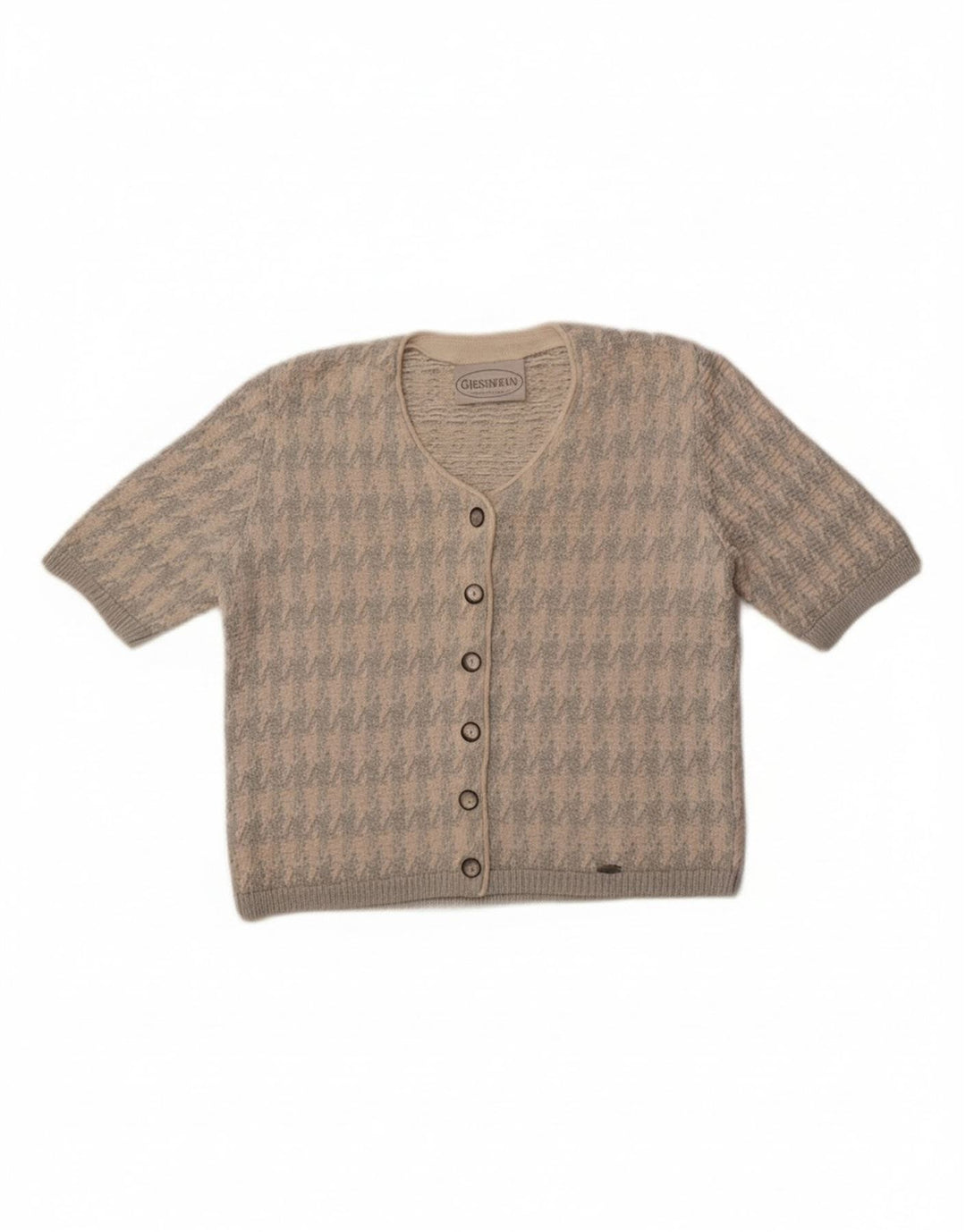 Giesswein Cardigan Femme Pull EU 38 Pied-de-Poule Blanc Moyen