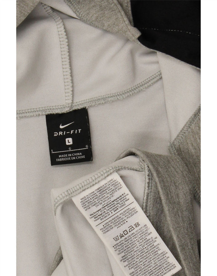 Nike Homme Dri Fit Zip Sweat à capuche Grand Gris Moucheté Polyester