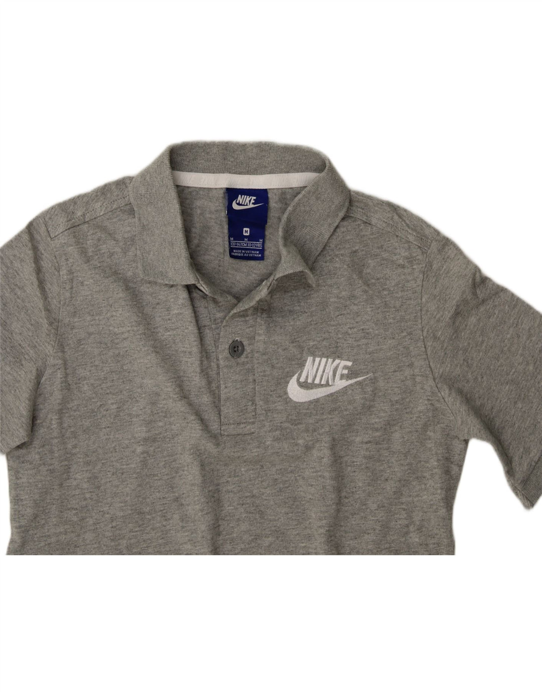 NIKE Boys Polo Shirt 10-11 Years Medium Grey Cotton Vintage Nike and Second-Hand Nike from Messina Hembry 