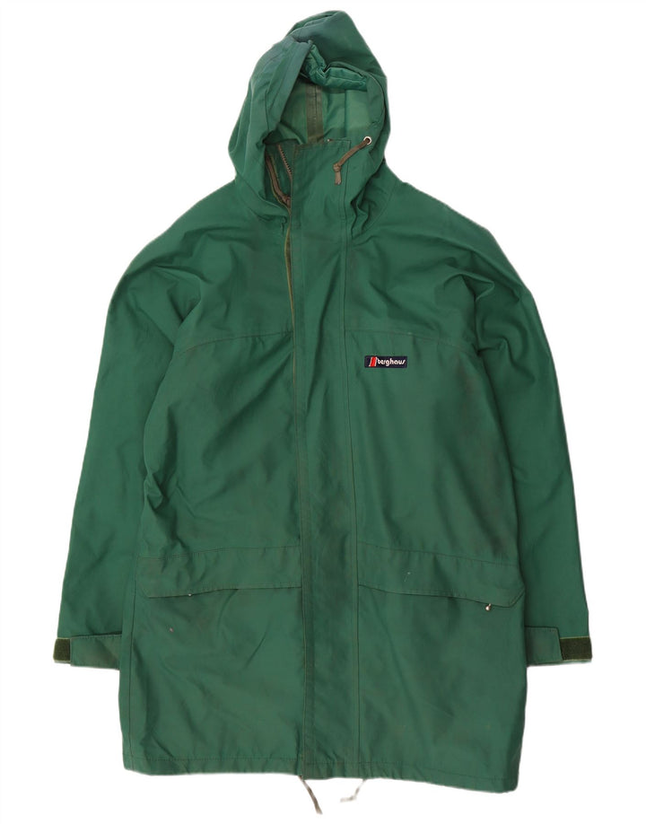 Berghaus Manteau imperméable à capuche pour homme UK 38 en nylon vert moyen