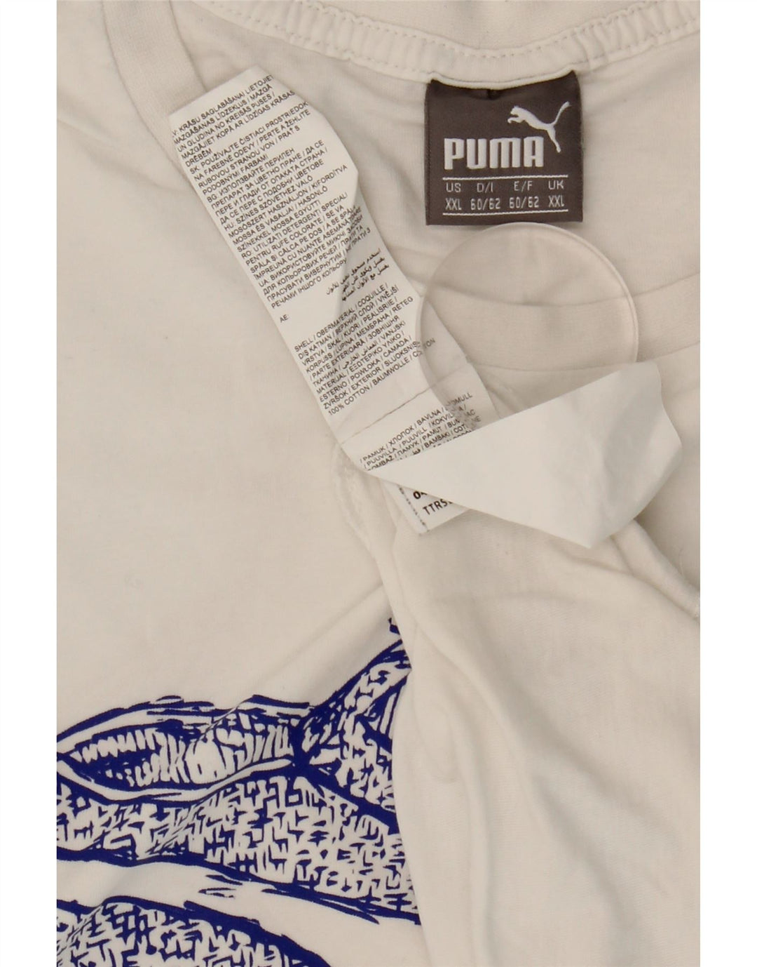 Puma T-shirt graphique pour homme 2XL Blanc Coton