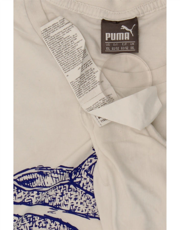 Puma T-shirt graphique pour homme 2XL Blanc Coton