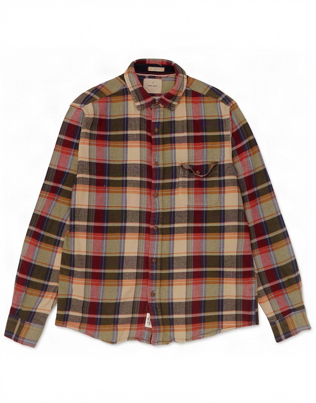 Chemise White Stuff Coupe Classique en Flanelle Homme Vert Moyen à Carreaux en Coton