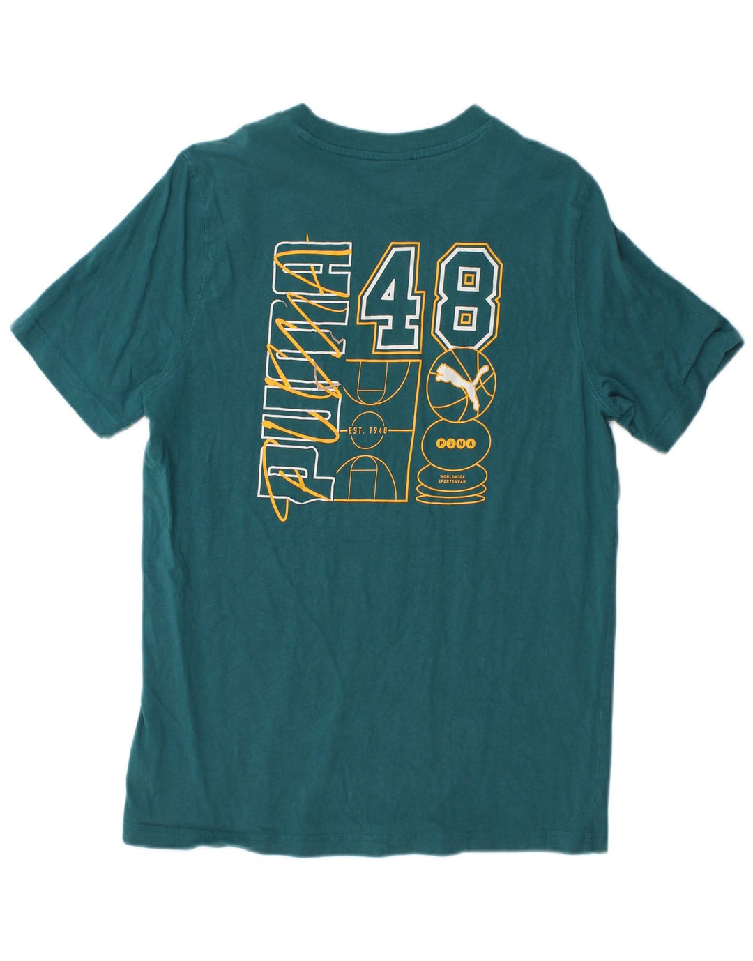 PUMA T-Shirt Graphique Homme Vert Moyen Coton