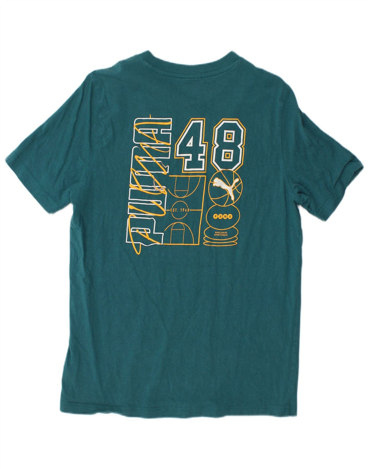 PUMA T-Shirt Graphique Homme Vert Moyen Coton