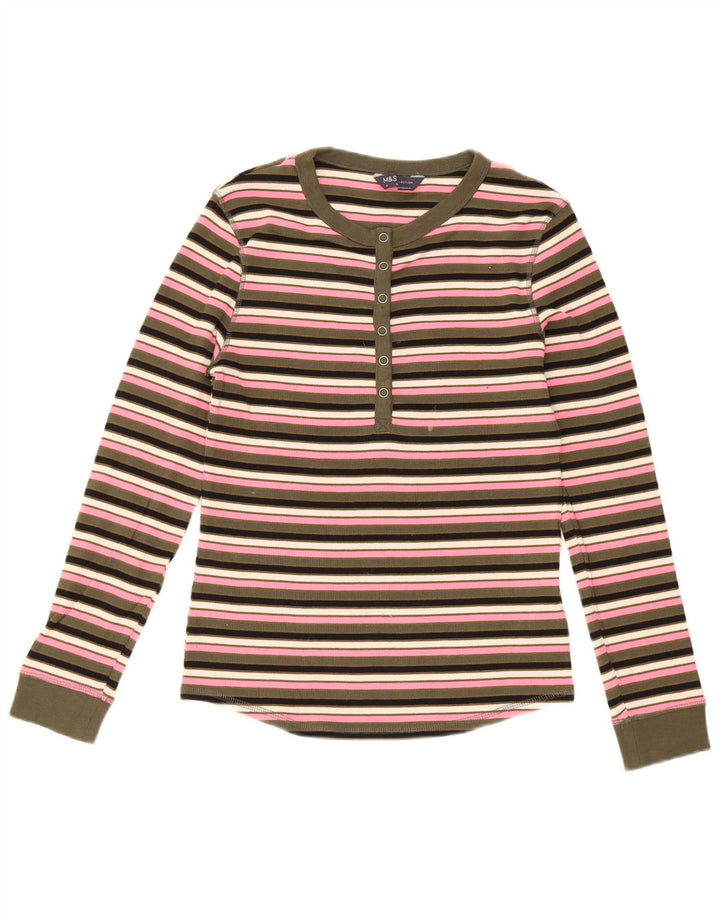 Marks & Spencer Haut à manches longues pour femme UK 10 Petit rayé multicolore