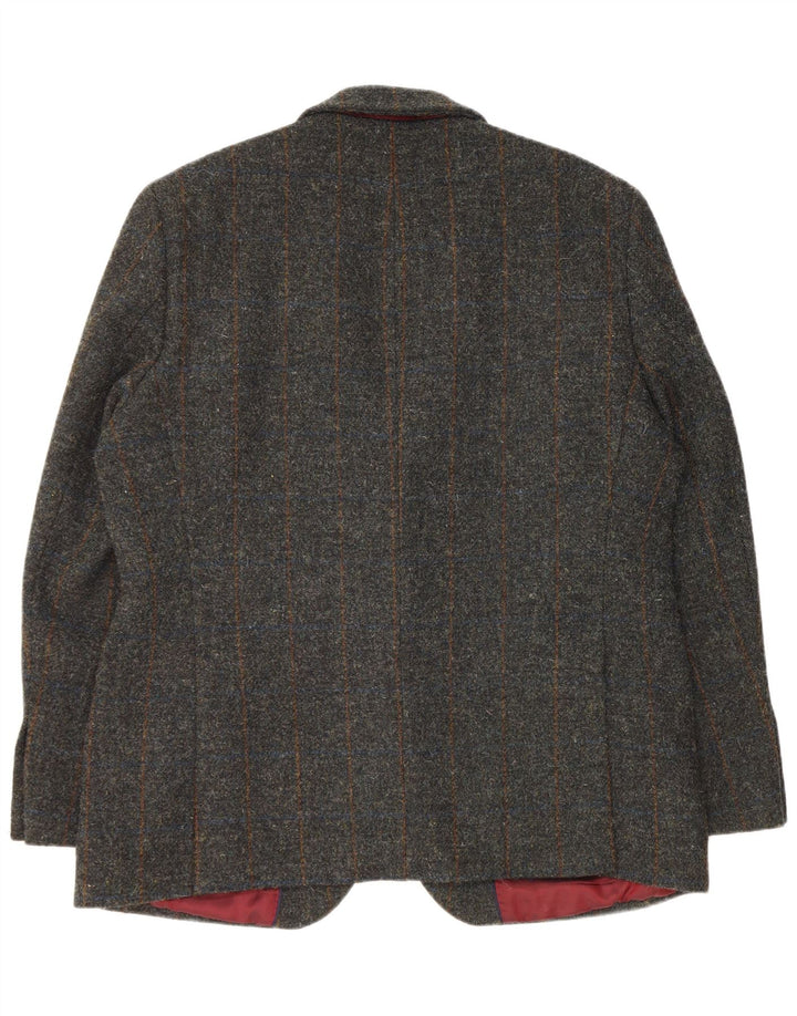 MARKS & SPENCER Veste Blazer 2 Boutons Homme EU 54 2XL Vert à Carreaux Laine Vierge