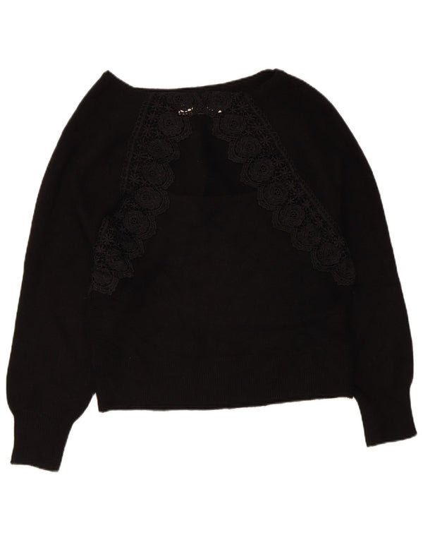 Oasis Pull col bateau pour femme UK 16 Large Noir Viscose