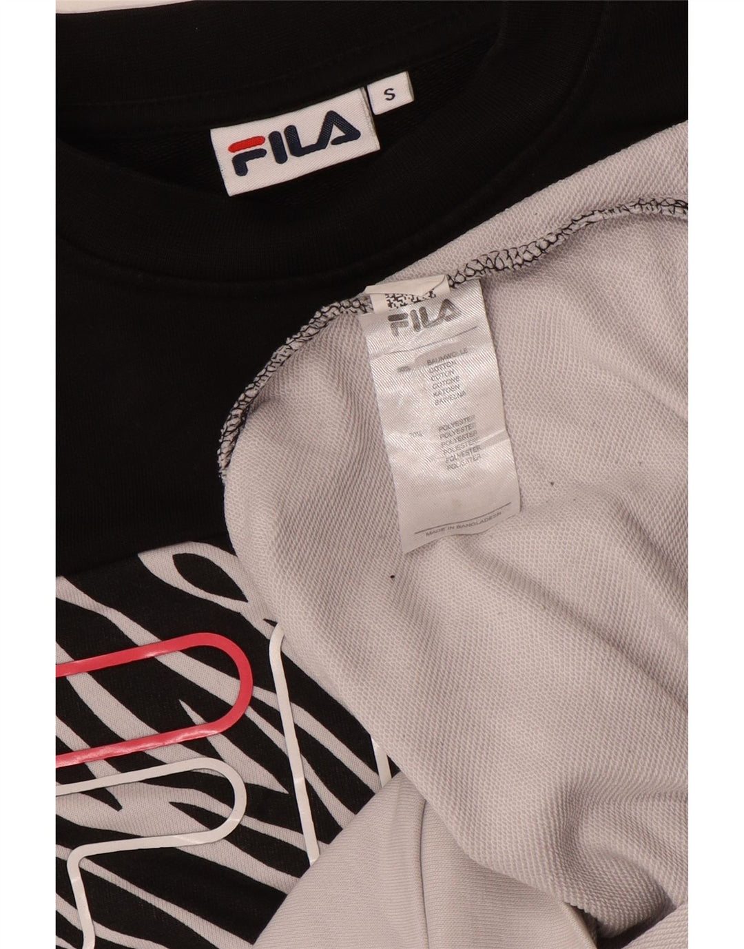 Fila Sweat-shirt graphique pour hommes, petit, en coton color block blanc