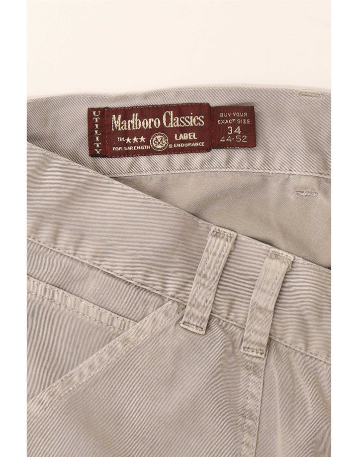 Marlboro Classics Short cargo pour homme Large W34 Gris Coton