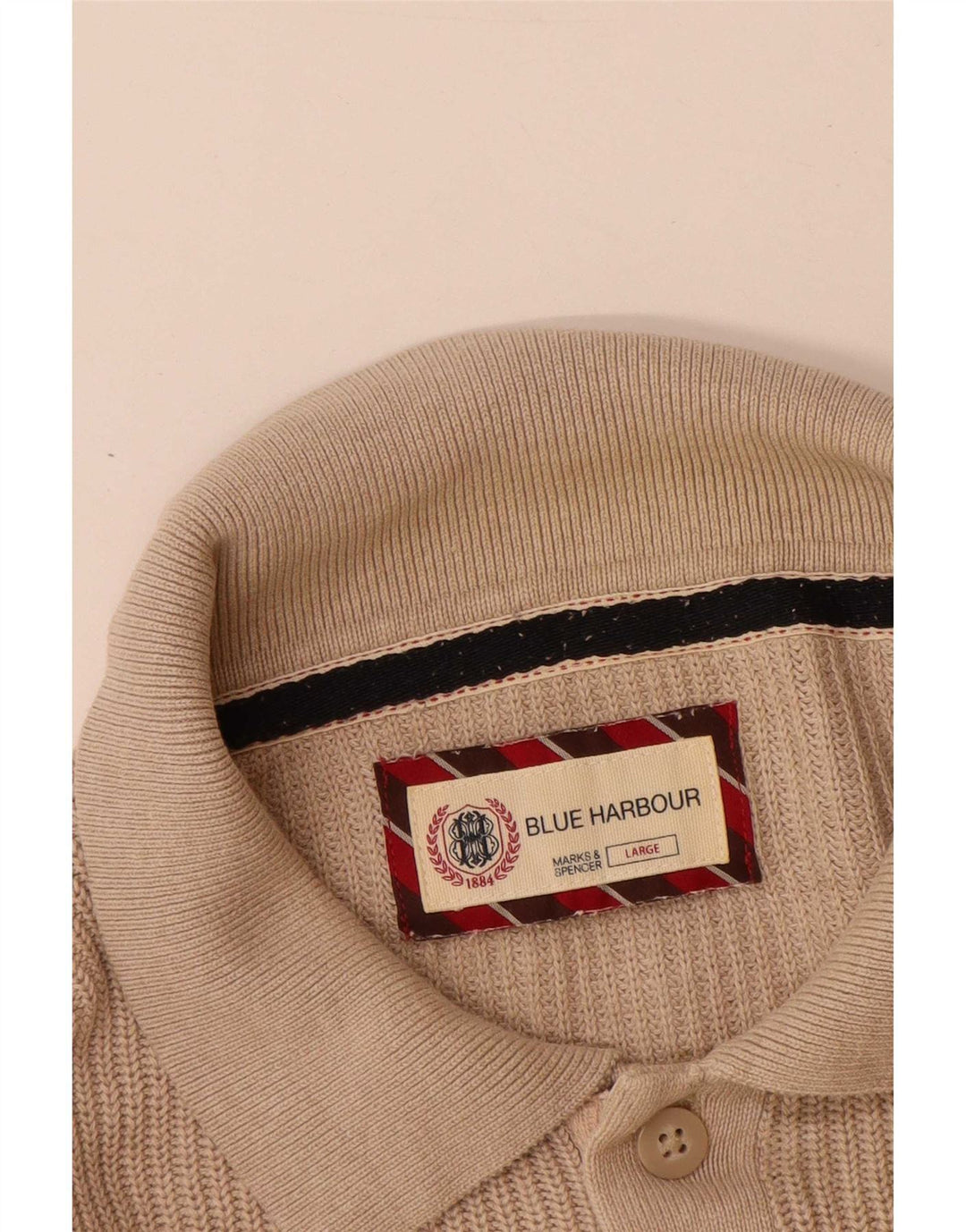 Marks & Spencer Pull à col polo Blue Harbour pour homme, grand beige