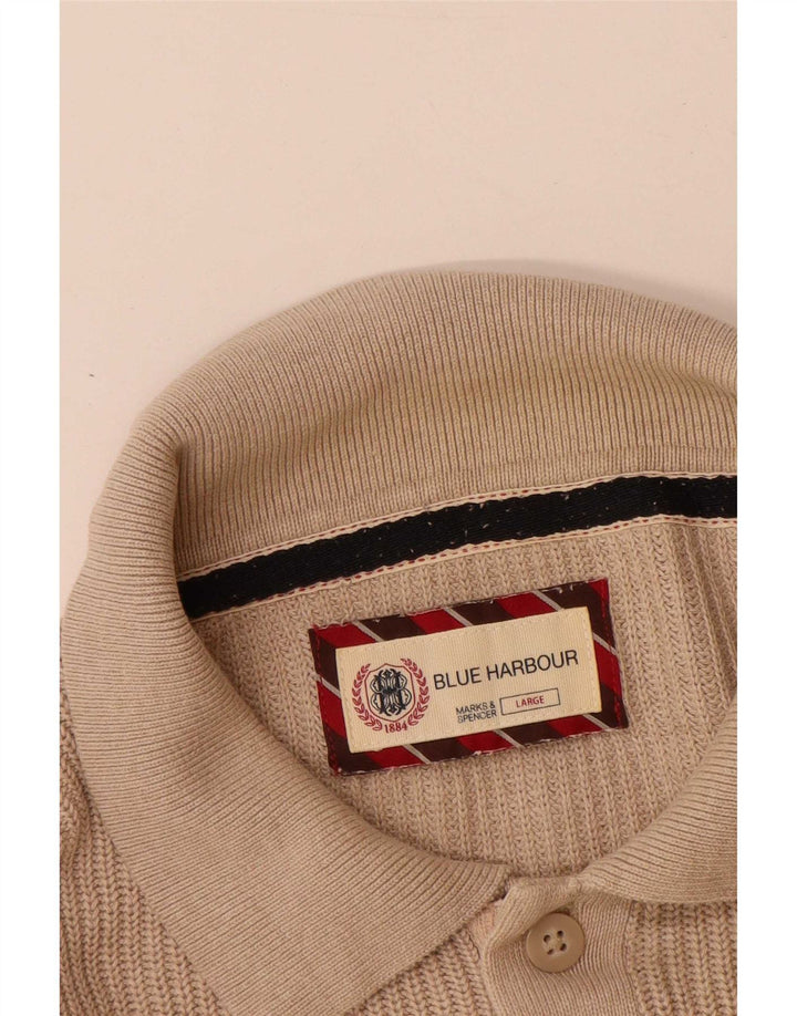 Marks & Spencer Pull à col polo Blue Harbour pour homme, grand beige
