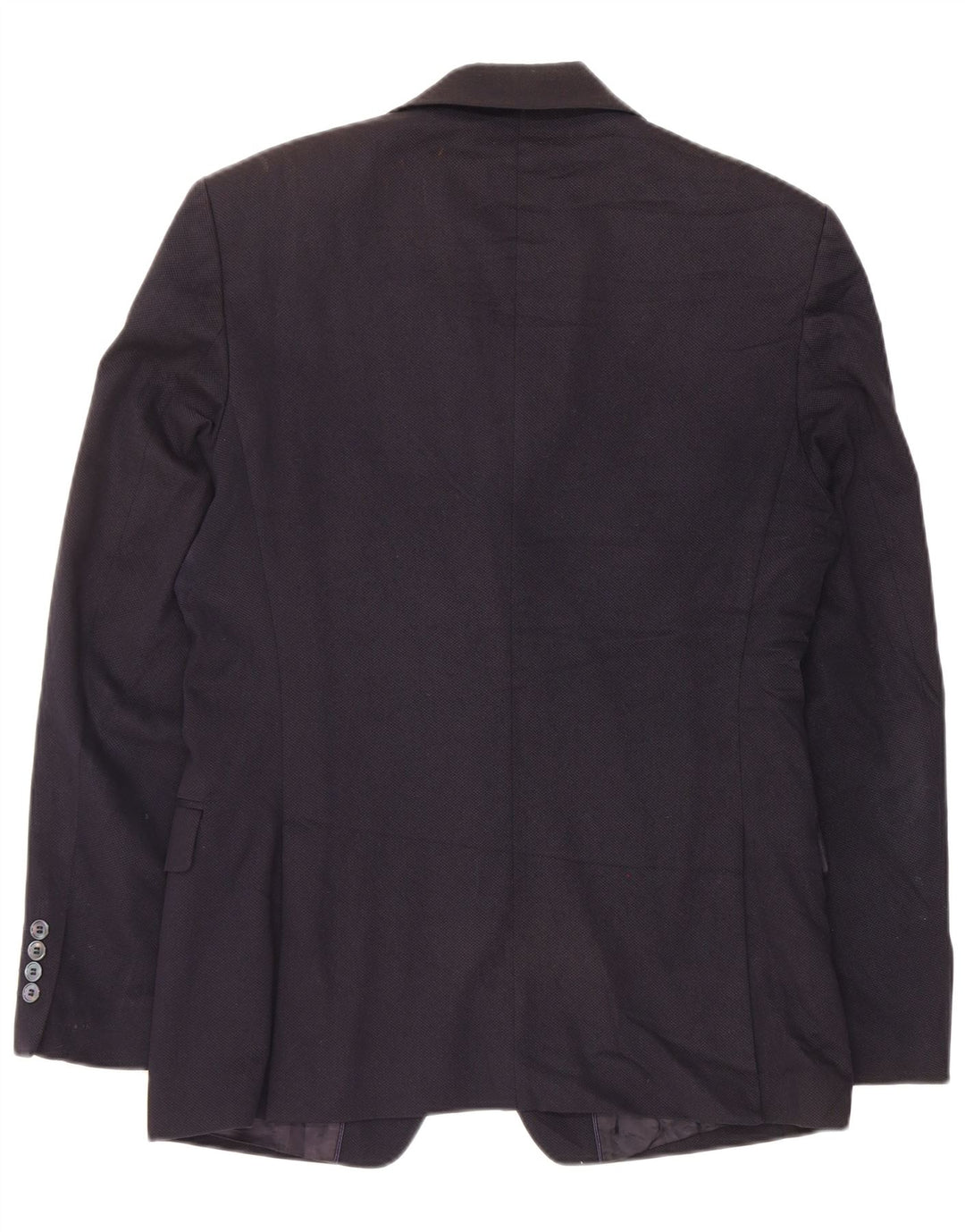 Zara Veste Blazer 2 Boutons Homme EU 48 Bleu Marine Moyen Coton