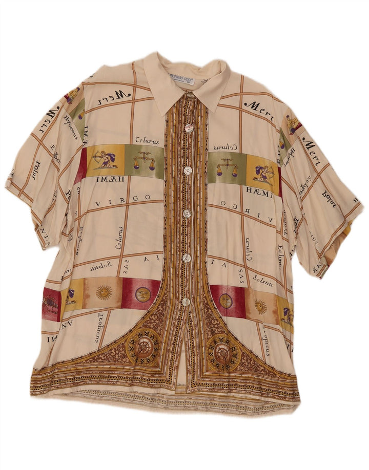 MARCELLO CIONI Chemisier Graphique Femme IT 48 XL Blanc Cassé Colourblock