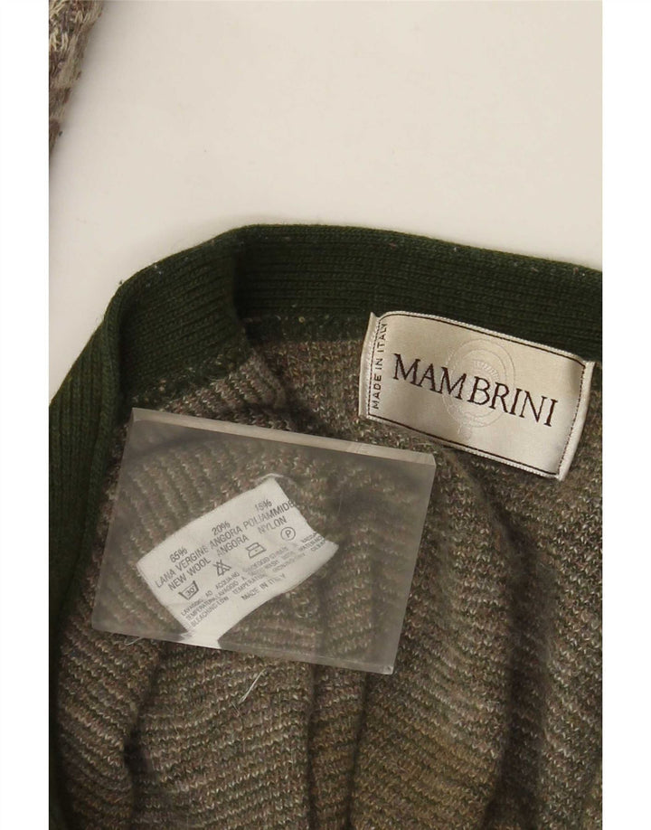 vintage Mens Cardigan Sweater Grande laine géométrique verte