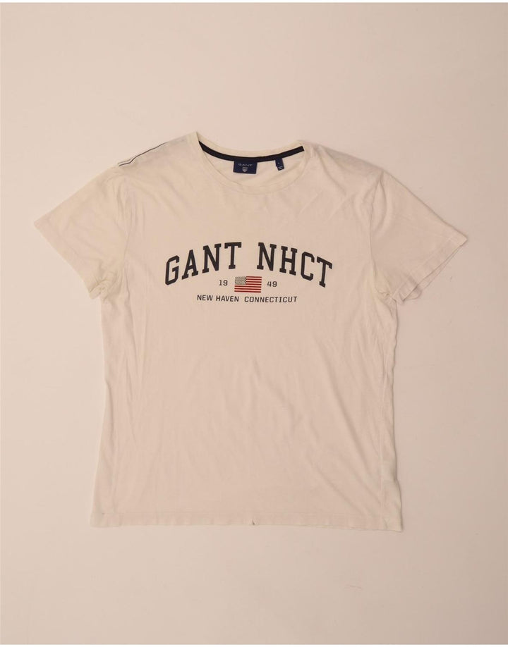 GANT T-Shirt Graphique Homme Grand Blanc Coton