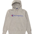 CHAMPION Mens Graphic Hoodie Jumper Small Grey Cotton Vintage Champion and Second-Hand Champion from Messina Hembry 