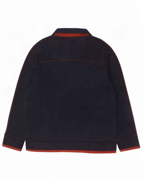Fat Face Sweat-shirt à col zippé pour homme en coton color block Bleu marine Taille L