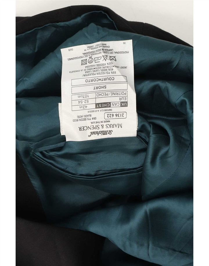 Marks & Spencer Veste blazer St. Michael 2 boutons pour homme UK 42 Large Noir