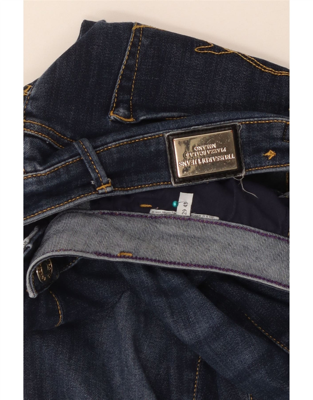 Trussardi Femme Jean Slim IT 43 Moyen W29 L30 Bleu