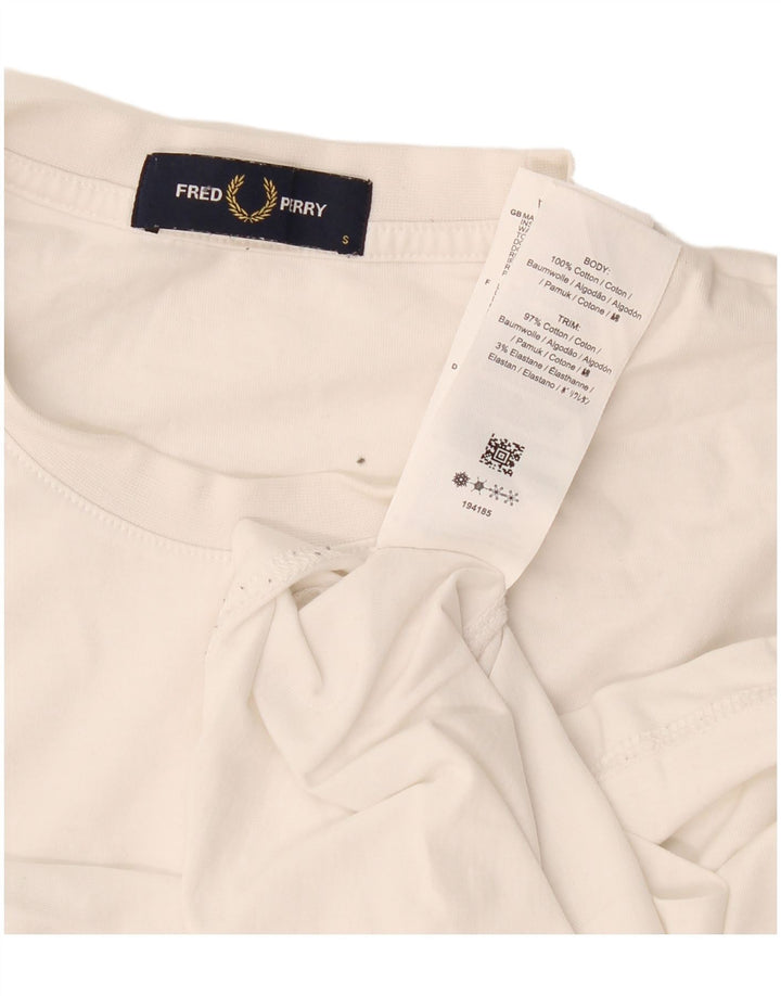 Fred Perry T-shirt graphique pour homme Petit coton blanc