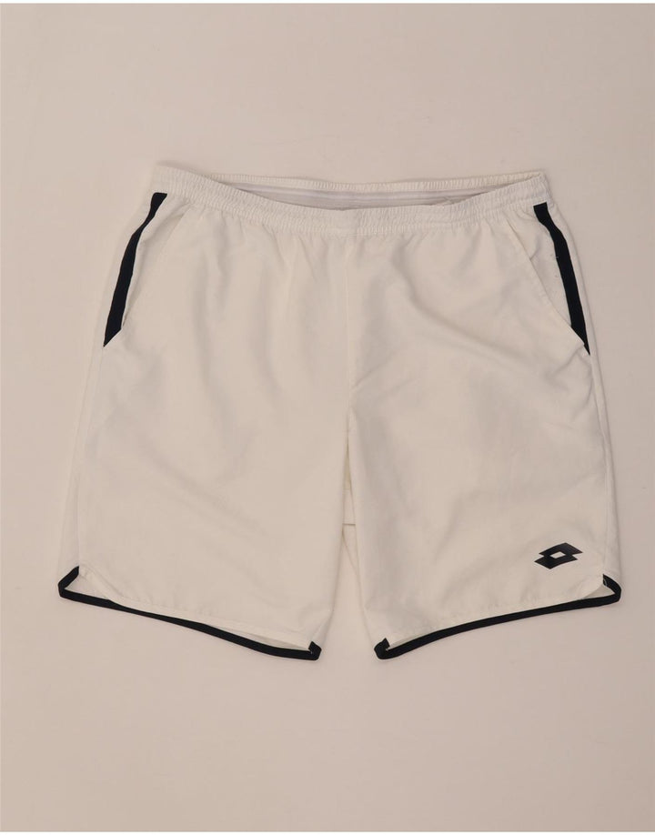 Lotto Short de sport pour homme Large Blanc Colourblock