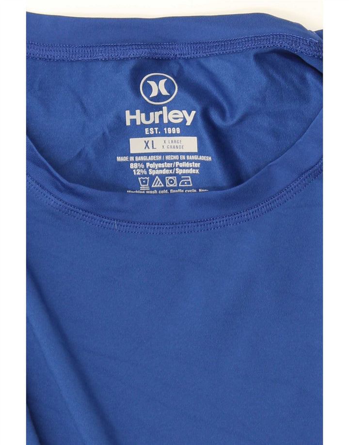Hurley Haut Graphique Homme Manches Longues XL Bleu Polyester
