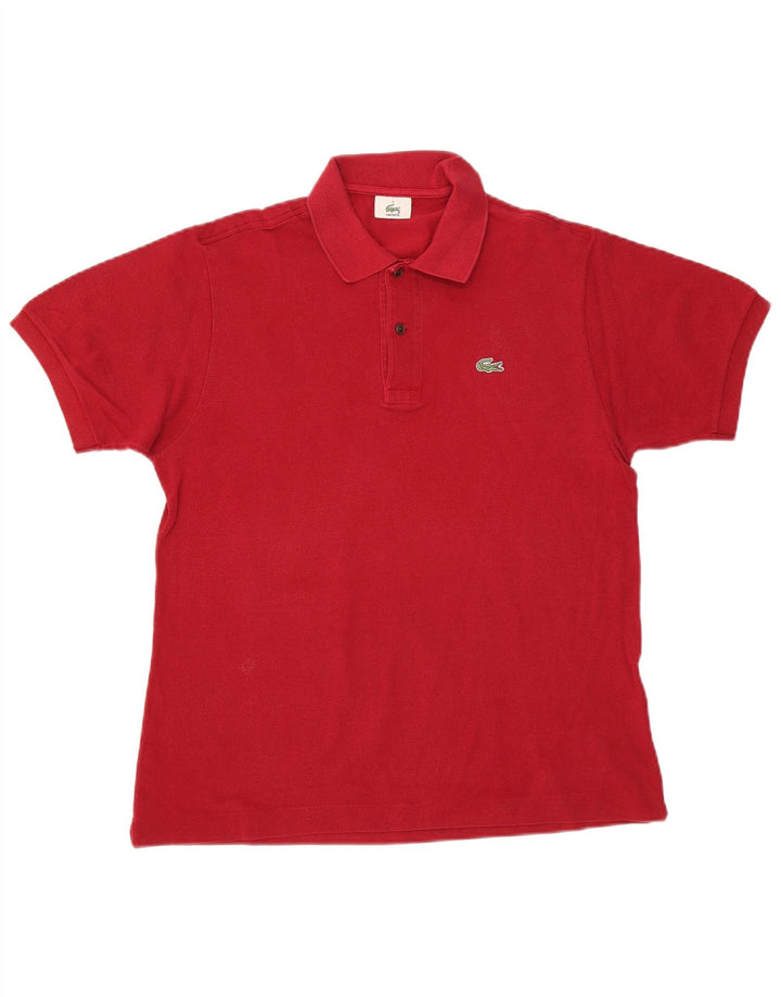 LACOSTE Mens Polo Shirt Size 5 Large Red Cotton