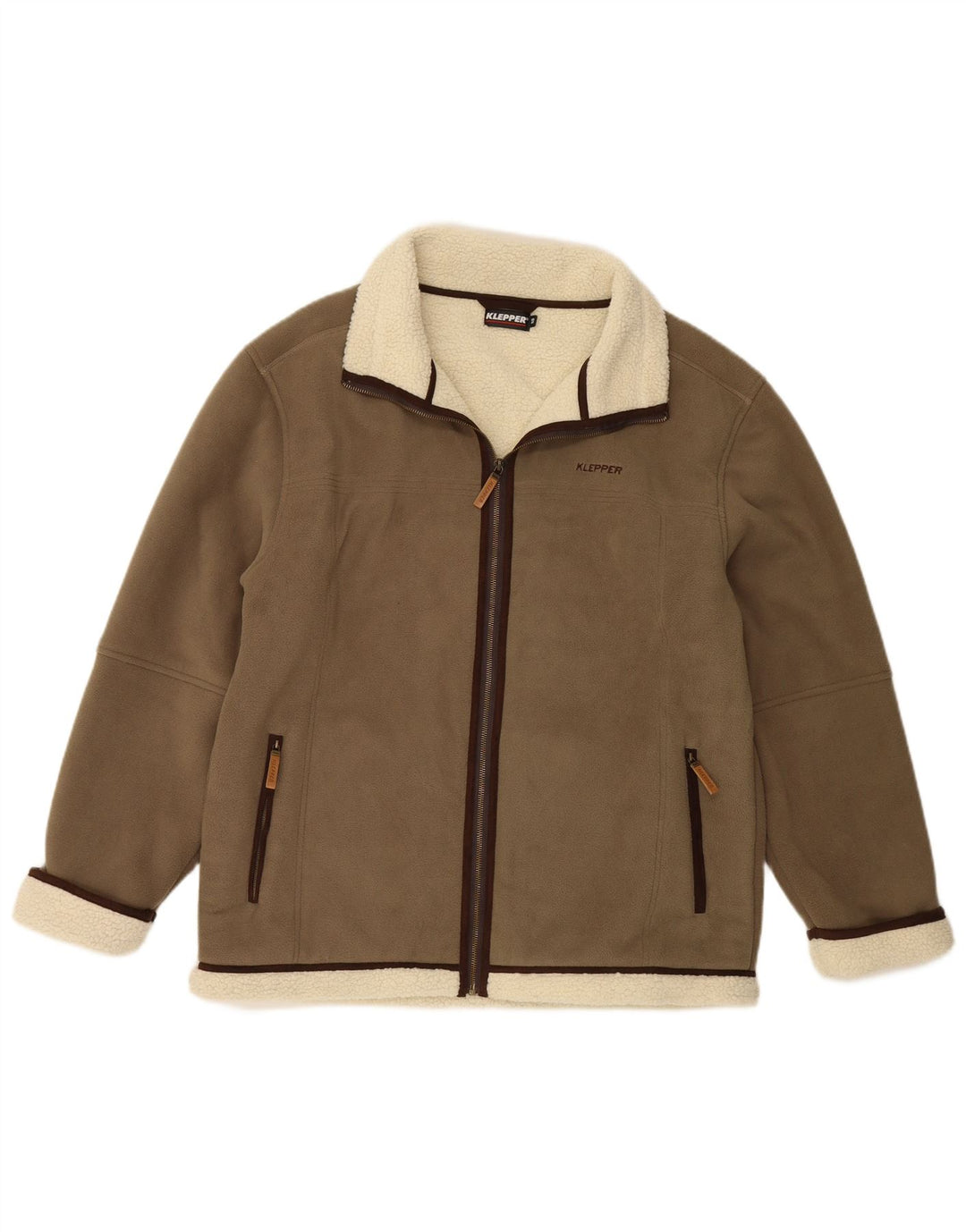 KLEPPER Veste Polaire Sherpa Homme IT 56 3XL Kaki Polyester