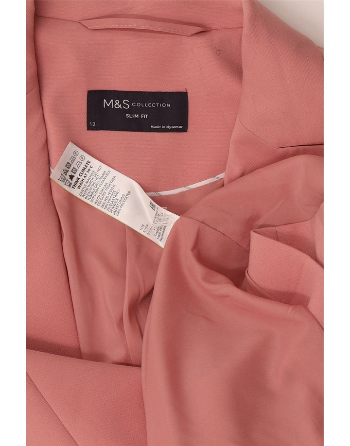 Marks & Spencer Veste blazer coupe ajustée à 1 bouton pour femme Rose moyen UK 12
