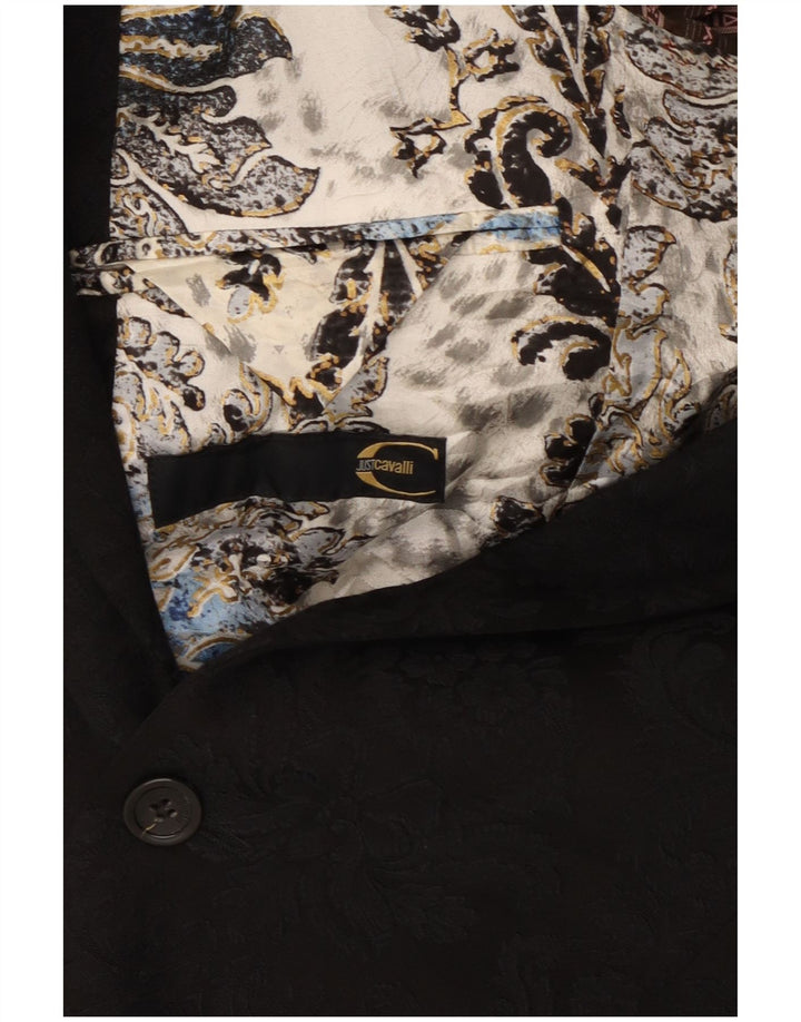 Just Cavalli Veste blazer à 2 boutons pour homme UK 38 Noir moyen