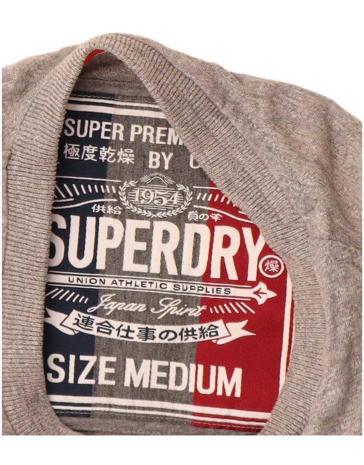 SUPERDRY T-Shirt Graphique Homme Gris Moyen Coton