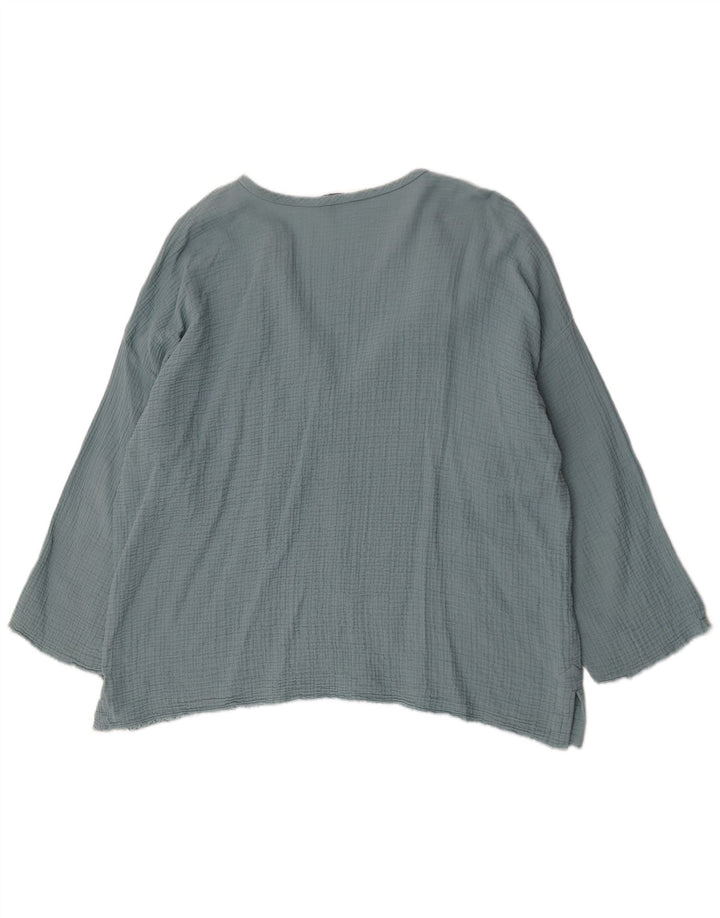 Zara Femme Tunique Oversize UK 18 XL Bleu Coton