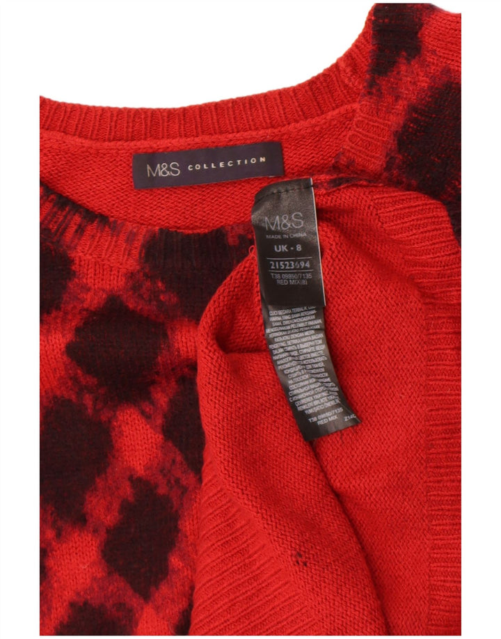 Marks & Spencer Pull col bateau pour femme UK 8 Small Rouge
