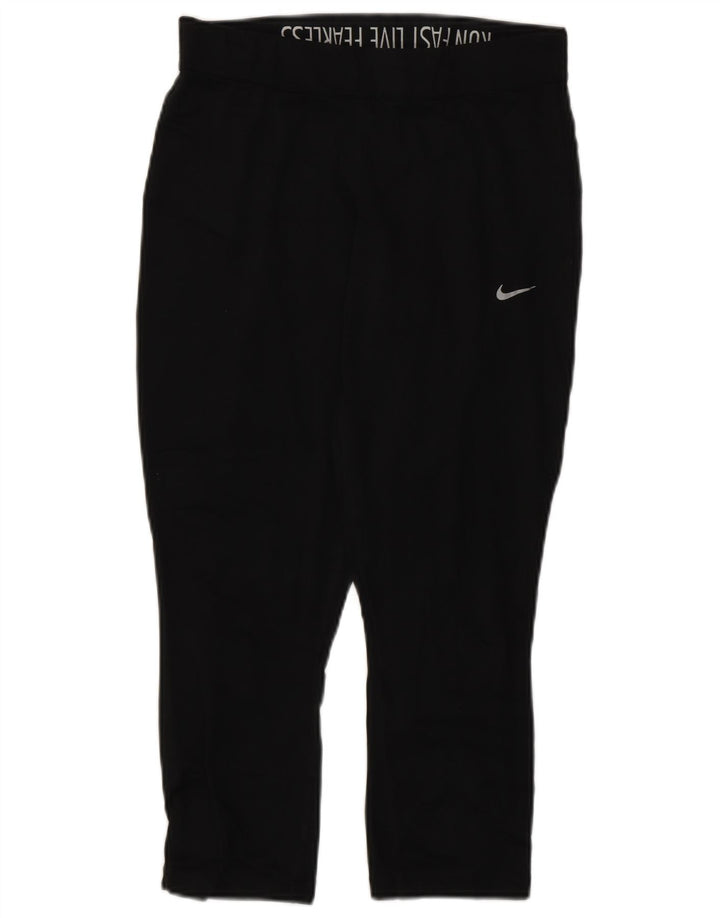 Nike Legging court Dri Fit pour femme UK 12 Noir moyen Polyester