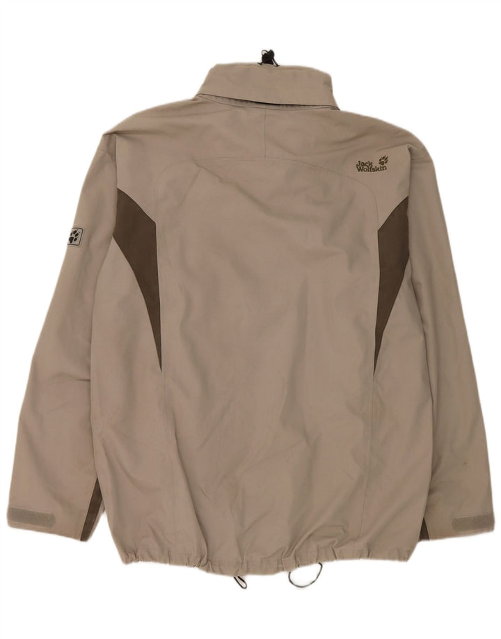Jack Wolfskin Veste de Pluie Homme UK 40/42 Grand Gris Colorblock Polyester