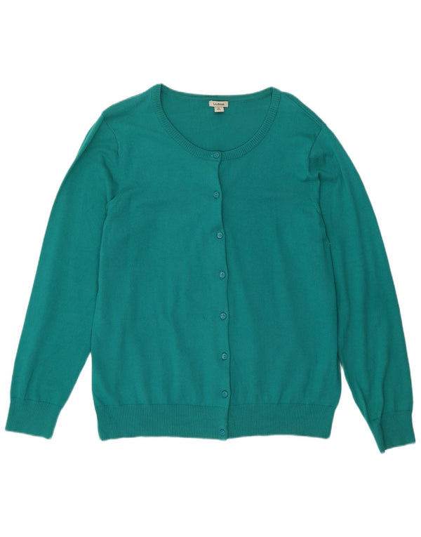 L.L.BEAN Pull Cardigan Femme UK 18 XL Coton Turquoise
