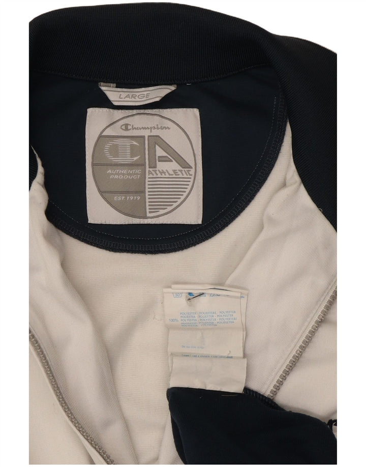 Champion Veste de survêtement pour homme Large Blanc Colorblock Polyester