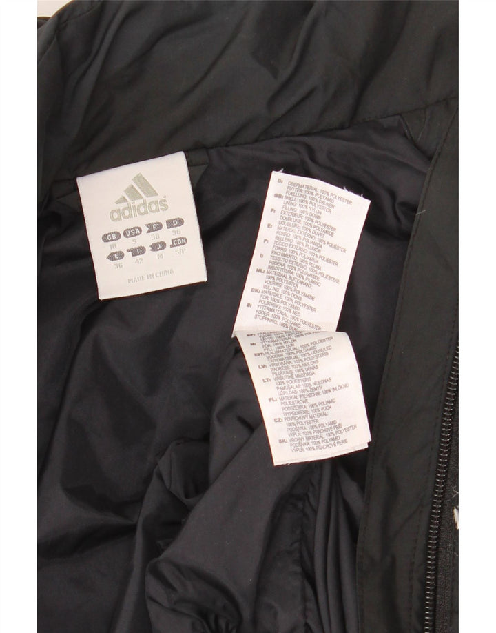 ADIDAS Veste matelassée à capuche surdimensionnée pour femme UK 10 Petit Noir Polyester