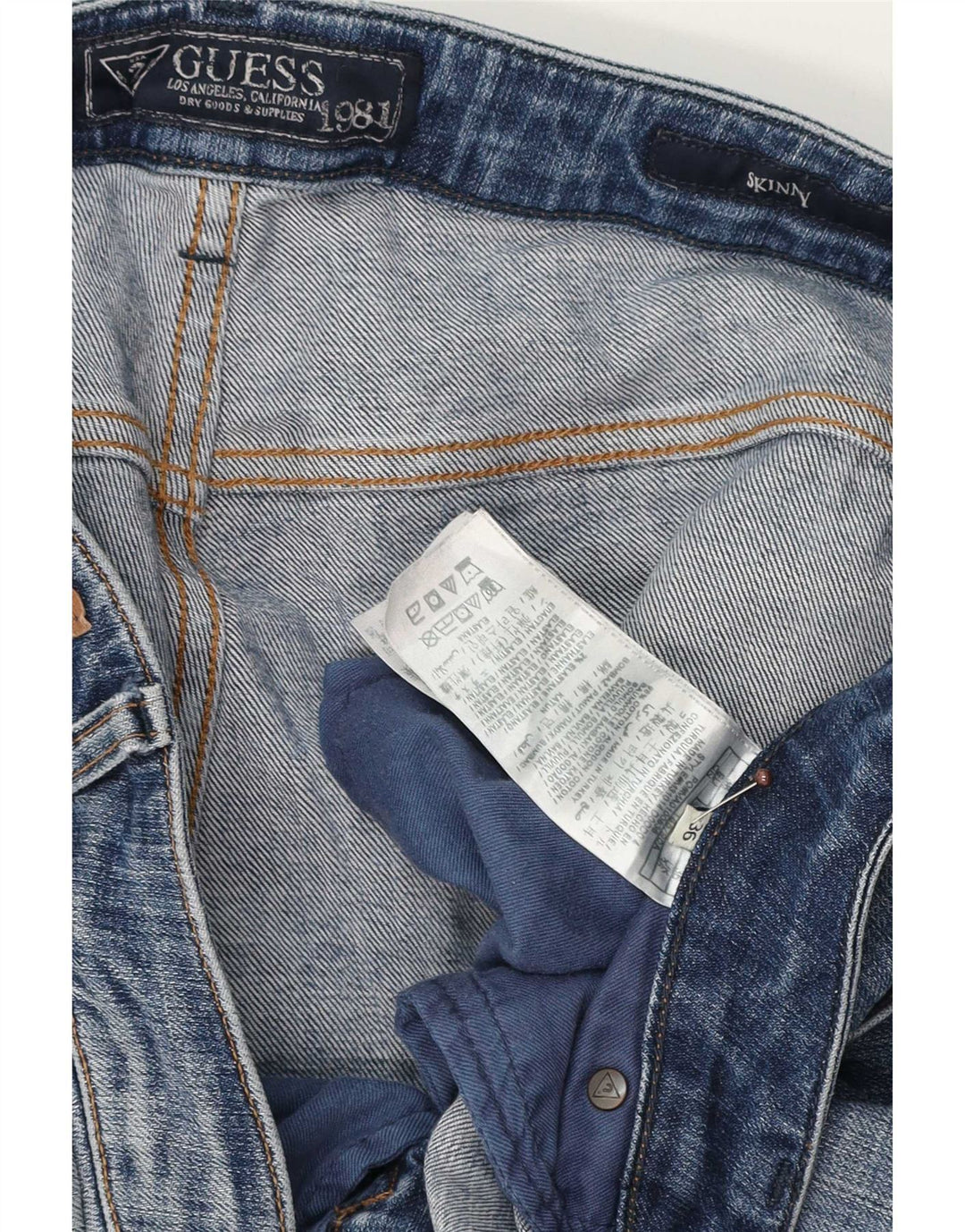 Guess Short en jean pour homme W36 Large Bleu Coton