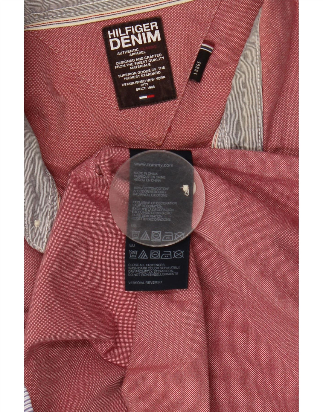 Tommy Hilfiger Chemise Homme Large Rose Coton