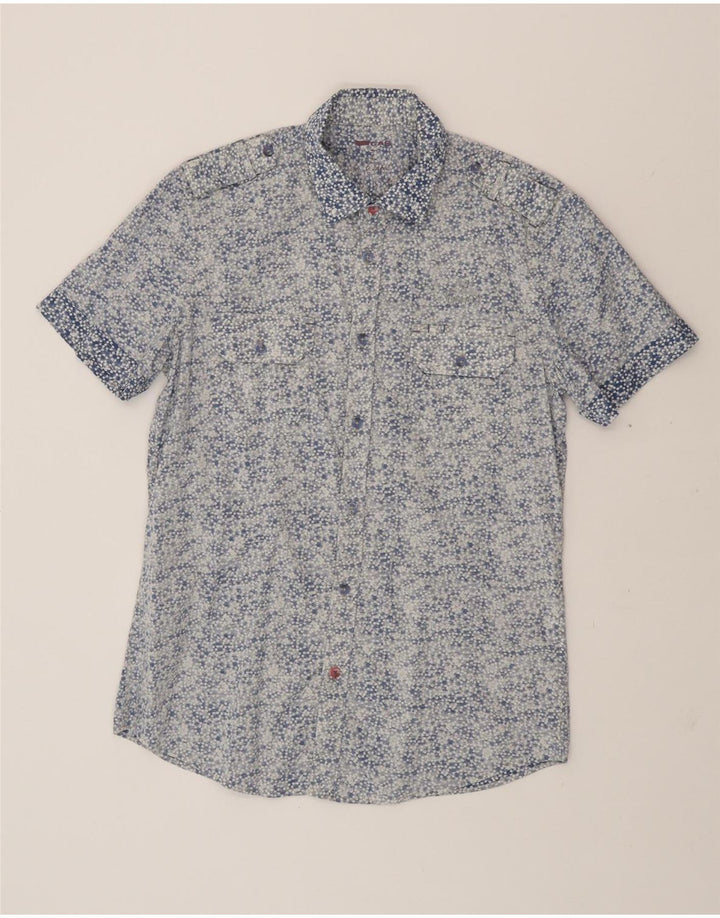 GAS Mens Short Sleeve Shirt Large Blue Floral Vintage Gas and Second-Hand Gas from Messina Hembry 