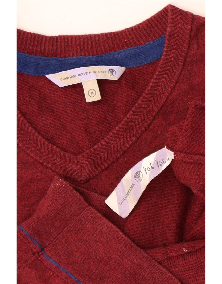 FAT FACE Pull Col V Homme Rouge Moyen Coton