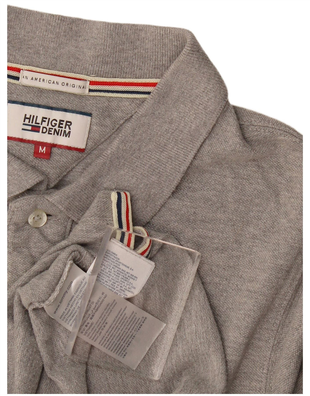 Tommy Hilfiger Polo Homme Gris Moyen Coton