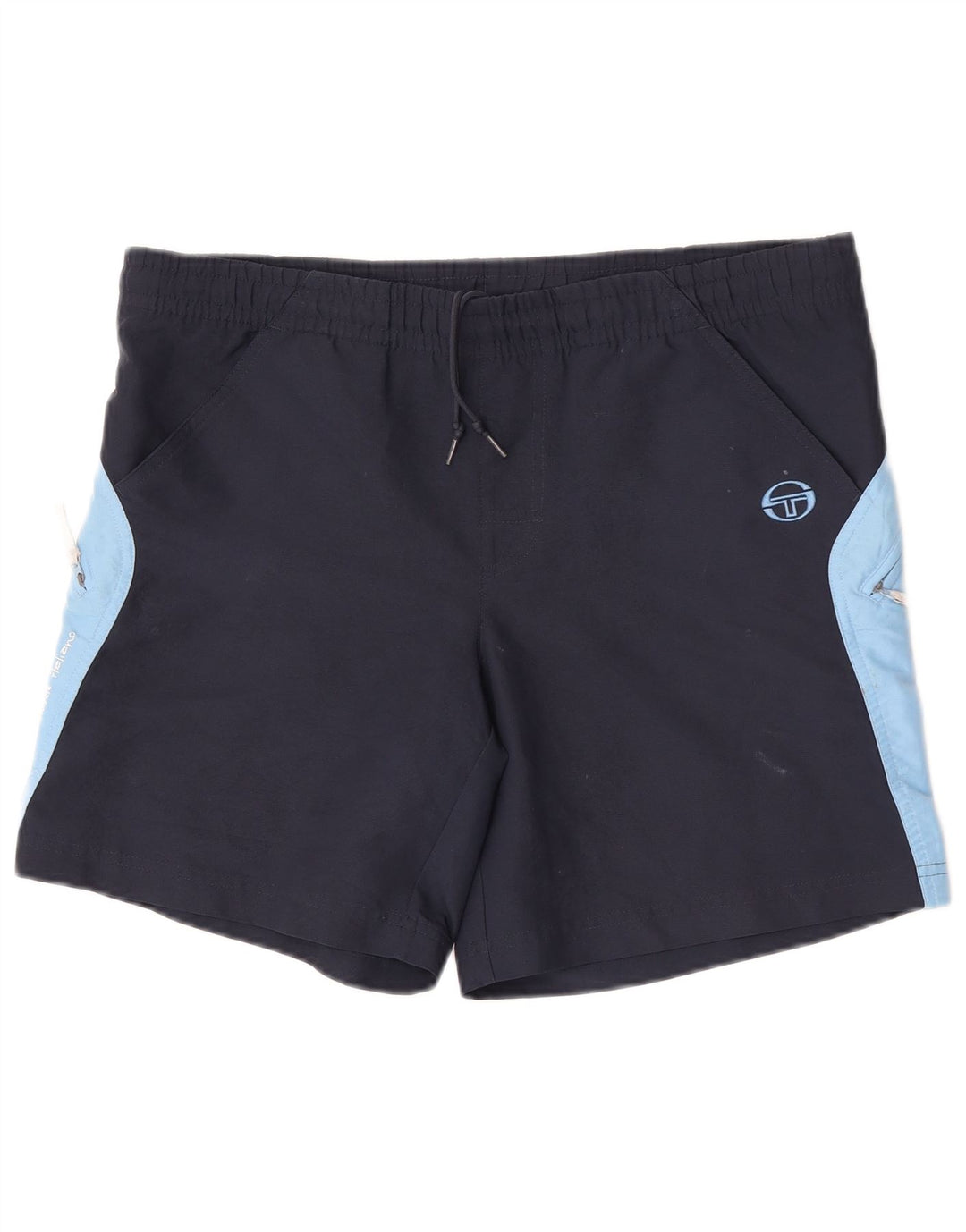 Sergio Tacchini Short de Sport Graphique Homme Bleu Marine Moyen Colorblock