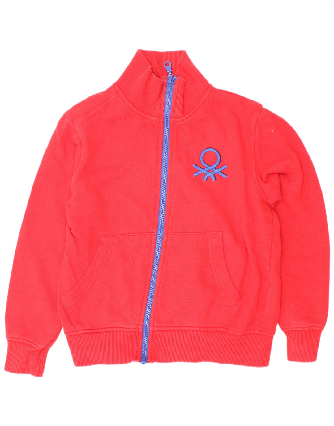 Benetton Veste de Survêtement Graphique Garçon 6-7 Ans Petit Rouge Coton