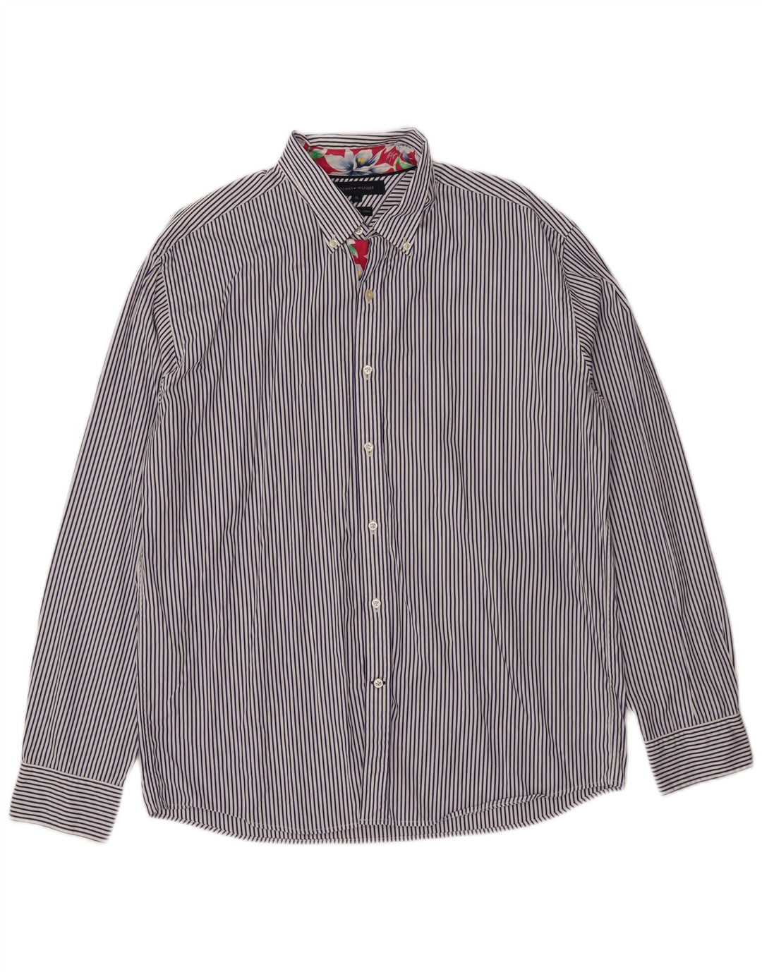 Tommy Hilfiger Chemise Homme XL Bleu Rayé Coton